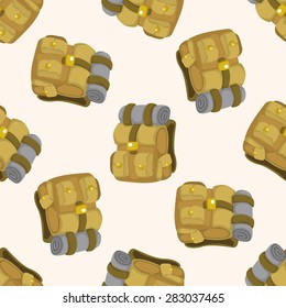 Travel equipment backpack ,seamless pattern