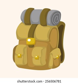 Travel equipment backpack theme elements