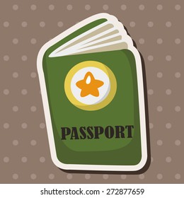 Travel equipment passport theme elements