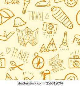 Travel equipment seamless pattern