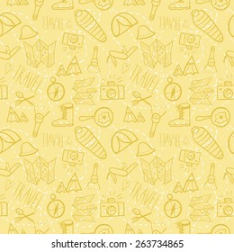 Travel equipment seamless pattern