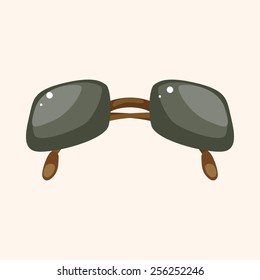 Travel equipment sunglasses theme elements