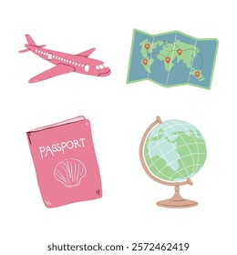 Travel Essential Pastel Shape Art Color Doodle