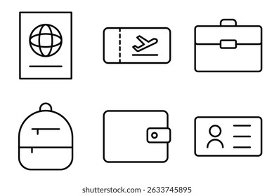 Travel Essentials icon set collection