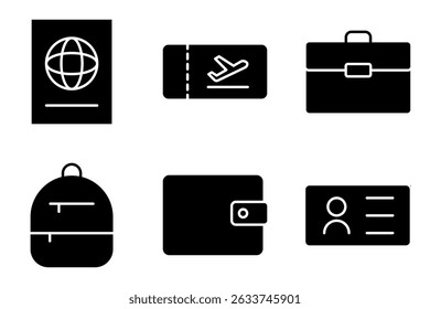 Conjunto de iconos de Essentials de viaje colección