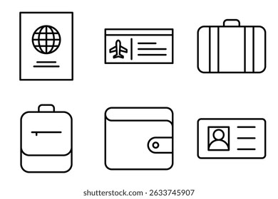 Travel Essentials-Symbolsatz-Kollektion
