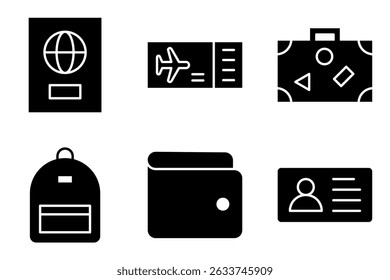 Travel Essentials icon set collection