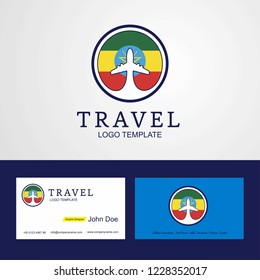 Travel Ethiopia Creative Circle flag Logo and Business card design