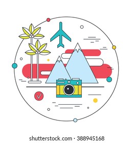 Travel to exotic places Explore the world Tourism concept banner