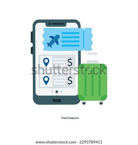 Travel Expense Vector Flat Icons. Simple stock illustration stock