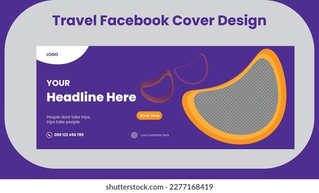 Travel Facebook Cover Design .In Vector Illustrator Template for ads Travel social media Facebook cover, web banner Travel social media Banner .