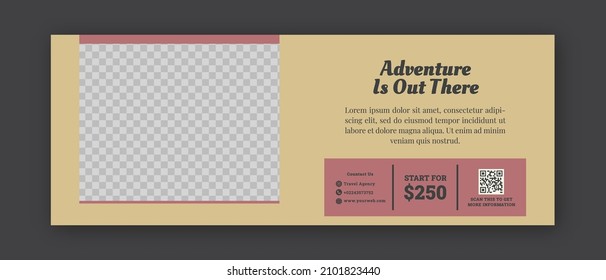 Travel facebook cover page and web banner design template