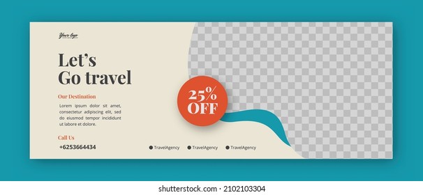 Travel facebook cover page and web banner design template