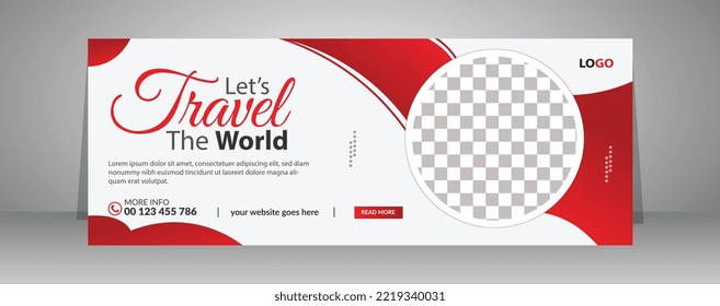 Travel facebook cover social media banner and web banner template design	
