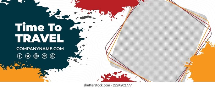 travel facebook cover template vector