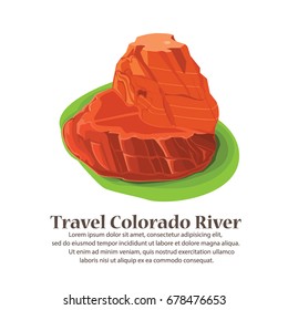 Travel Famous Horseshoe Bend of the Colorado River in northern Arizona.vector illustration.
