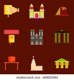 Travel. Famous monuments of world. history book education, Sketch vector illustration collection