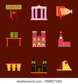 Travel. Famous monuments of world. history book education, Sketch vector illustration collection