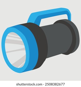 Travel flashlight camp vector icon
