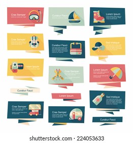 travel flat banner background set, eps10