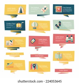 travel flat banner background set, eps10