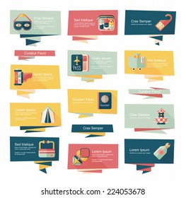 travel flat banner background set, eps10