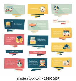 travel flat banner background set, eps10