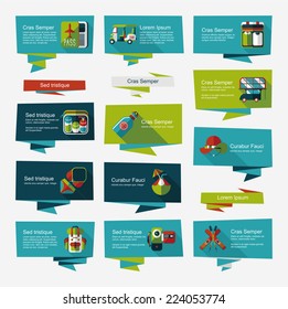 travel flat banner background set, eps10