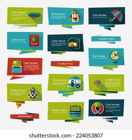 travel flat banner background set, eps10