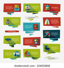 travel flat banner background set, eps10