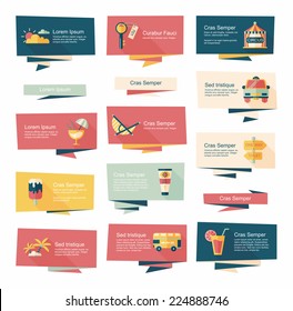 Travel flat banner background set, eps10