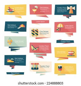 Travel flat banner background set, eps10