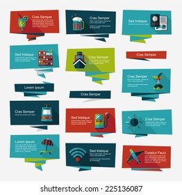 Travel flat banner background set, eps10