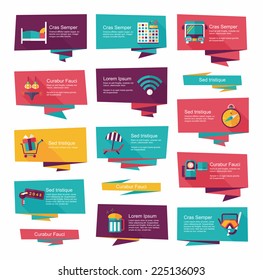 Travel flat banner background set, eps10