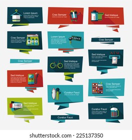 Travel flat banner background set, eps10