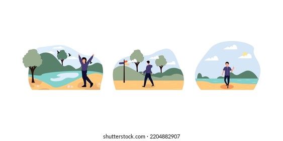 Travel Flat Bundle Design Illustration
