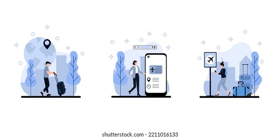 Travel Flat Bundle Design Illustration