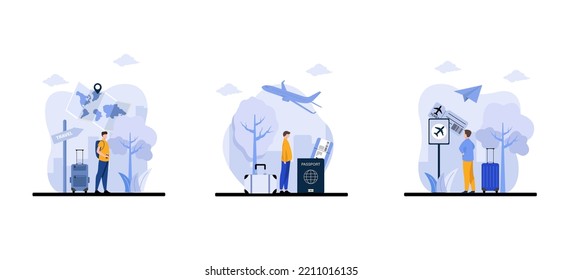 Travel Flat Bundle Design Illustration