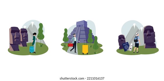 Travel Flat Bundle Design Illustration