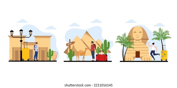 Travel Flat Bundle Design Illustration