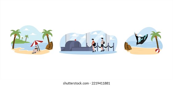 Travel Flat Bundle Design Illustration