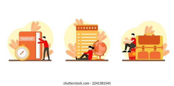 Travel Flat Bundle Design Illustration