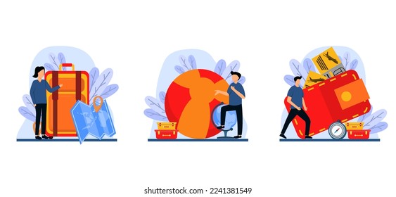 Travel Flat Bundle Design Illustration