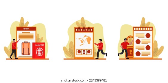Travel Flat Bundle Design Illustration
