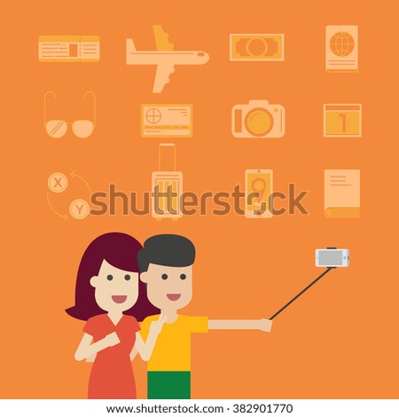 Travel, Flat Design, Illustration