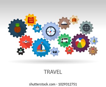 Travel flat icon concept. Vector illustration. Element template for design.