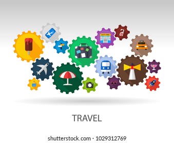 Travel flat icon concept. Vector illustration. Element template for design.