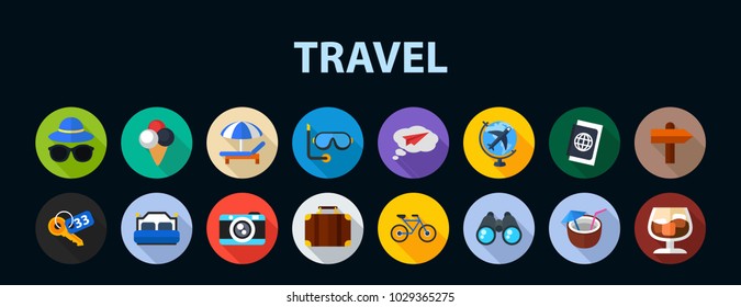 Travel flat icon concept. Vector illustration. Element template for design.