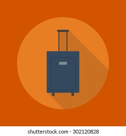 Travel Flat Icon With Long Shadow. Luggage