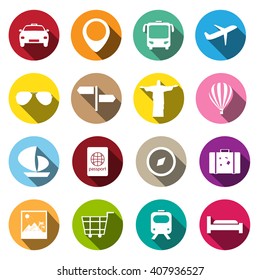 travel flat icons